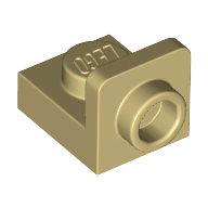 Plate 1X1, W/ 1.5 Plate 1X1, Upwards - Brick Yellow