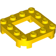 Plate 4X4X2/3, Circle, 2X2 Hole - Bright Yellow