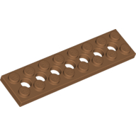 Plate 2X8 W. Holes - Medium Nougat