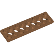 Plate 2X8 W. Holes - Medium Nougat