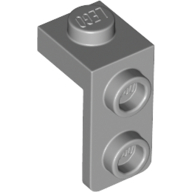 Plate 1X1, W/ 1.5 Plate 1X2, Downwards - Medium Stone Grey