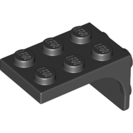 Plate 2X2, W/ 1.5 Plate 2X2, Downwards - Black