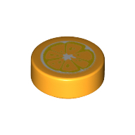 Flat Tile 1X1, Round, No. 177 - Flame Yellowish Orange