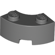 Brick 2X2W.Inside And Outs.Bow - Dark Stone Grey