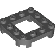 Plate 4X4X2/3, Circle, 2X2 Hole - Dark Stone Grey