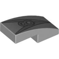 Plate W/ Bow 1X2X2/3, No. 10 - Medium Stone Grey