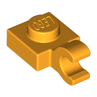 Plate 1X1 W/Holder Vertical - Flame Yellowish Orange