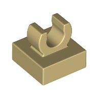 Plate 1X1 W. Up Right Holder - Brick Yellow