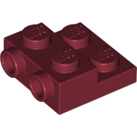 Plate 2X2X2/3 W. 2. Hor. Knob - Dark Red
