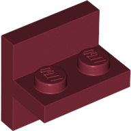 Plate 1X2 W/ Vert. Tube - Dark Red