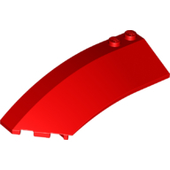 Left Shell 3X8X2 W/Bow/Angle - Bright Red