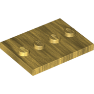 Plate 3X4 With 4 Knobs - Warm Gold