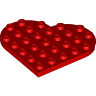 Plate 6X6, Heart, No.1 - Bright Red