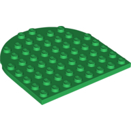 Plate 8X8, 1/2 Circle - Dark Green