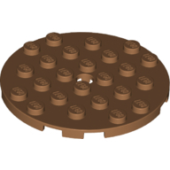 Plate 6X6 Round With Tube Snap - Medium Nougat