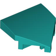 Plate W/ Bow 2X2X2/3, 45 Deg. - Bright Bluish Green
