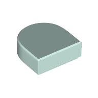 Flat Tile 1X1, 1/2 Circle - Aqua