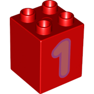 Brick 2X2X2, No. 147 - Bright Red