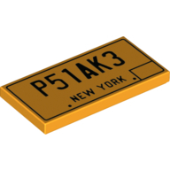 Flat Tile 2X4, No. 243 - Flame Yellowish Orange