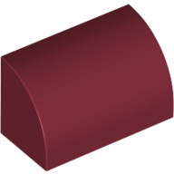 Brick 1X2, Outside Half Bow - Dark Red