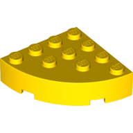 Brick 4X4  Circle - Bright Yellow