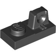Plate 1X2 W/Stub/Along/Upper P - Black