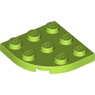 Plate 3X3, 1/4 Circle - Bright Yellowish Green