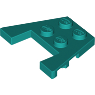 Plate 3X4 W/Angles - Bright Bluish Green