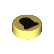 Flat Tile 1X1, Round, No. 163 - Cool Yellow