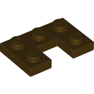 Plate 2X3, W/ Cut Out - Dark Brown