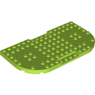 Plate 8X16X2/3, Circle, W/ Cut Out - Bright Yellowish Green
