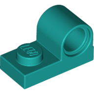 Plate 1X2 W. Hor. Hole Minuscule 4.8 - Bright Bluish Green