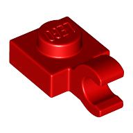 Plate 1X1 W/Holder Vertical - Bright Red