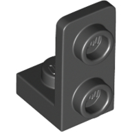 Plate 1X1, W/ 1.5 Plate 1X2, Upwards - Black
