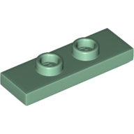 Plate 1X3 W/ 2 Knobs - Sand Green