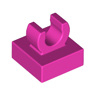 Plate 1X1 W. Up Right Holder - Bright Purple