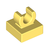 Plate 1X1 W. Up Right Holder - Cool Yellow