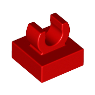 Plate 1X1 W. Up Right Holder - Bright Red