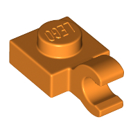 Plate 1X1 W/Holder Vertical - Bright Orange