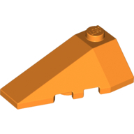 Left Roof Tile 2X4 W/Angle - Bright Orange