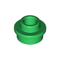 Pl.Round 1X1 W. Throughg. Hole - Dark Green