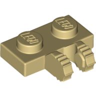 Plate 1X2 W/Fork, Vertical - Brick Yellow