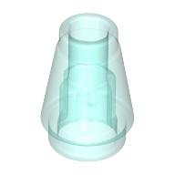 Nose Cone Small 1X1 - Transparent Light Blue