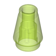 Nose Cone Small 1X1 - Transparent Bright Green