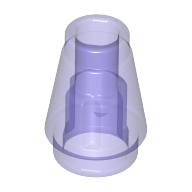 Nose Cone Small 1X1 - Transparent Bright Violet