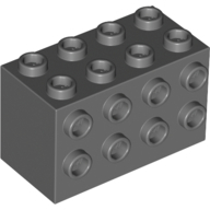 Knob Stone 2X4X2 - Dark Stone Grey