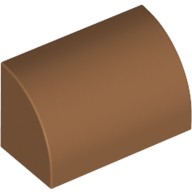 Brick 1X2, Outside Half Bow - Medium Nougat