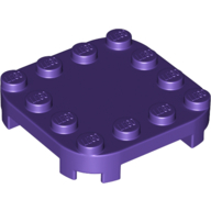 Plate, 4X4X2/3, Circle, W/ Reduced Knobs - Medium Lilac
