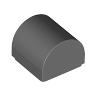Plate 1X1X2/3, Outside Bow - Dark Stone Grey