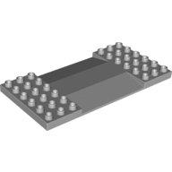Plate 6X12 W. Ramps - Medium Stone Grey